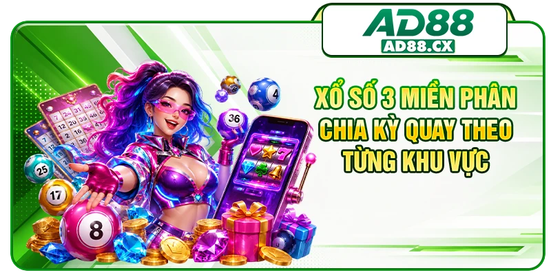 Xổ số 3 miền phân chia kỳ quay theo từng khu vực